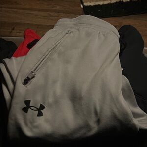 Under Armour Light Gray Joggers with Zip Pocket